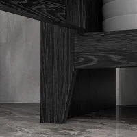 HOMCOM Armario de almacenamiento con patas buffet cocina con 2 estantes regulables 120H cm negro(m-5)