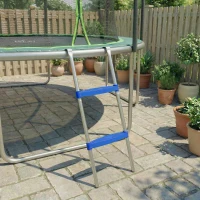 SPORTNOW Trampoline Ladder, 2-Steps with Horizontal Wide Steps, Universal Hook, Galvanised Steel Frame, 150kg Load Capacity(m-10)