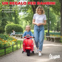 AIYAPLAY Moto Elettrica per Bambini Licenza Vespa, Batteria Ricaricabile 6V, Rotelle e Luci, Età 2-4 Anni, Rosso(m-6)