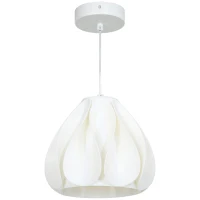 HOMCOM Lámpara de Techo LED Moderna Ø20,5x17,5 cm con Pantalla de Impresión 3D Luz Cálida de 3000K para Salón Dormitorio Cocina(m-1)