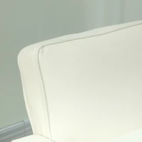 HOMCOM Fauteuil de salon en velours, canapé 1 place rembourré avec assise large, pour chambre, salon, petit espace, crème(m-12)