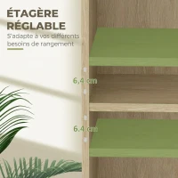 HOMCOM Bibliothèque étagère de rangement avec 3 compartiments et étagère réglable, 60 x 24 x 93 cm, bois naturel(m-4)
