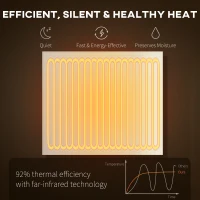 HOMCOM Wifi Smart Electric Heater, Far Infrared, Wall Mounted - 520W(m-4)