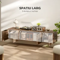 HOMCOM Mobilier Suport TV Suspendat până la 65" cu 3 Dulapuri în Stil Industrial, Maro Rustic(m-5)