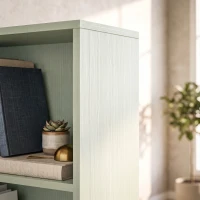 HOMCOM Bookcase Narrow Tall Space-Saving Bookshelf Drawer Open Shelves 60 x 24 x 182 cm Light Green(m-12)