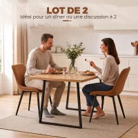 HOMCOM Lot de 2 Chaises de Salle à Manger Modernes, Dossier et Assise Incurvés, en Revêtement Synthétique, 51x61x78cm, Marron(m-4)