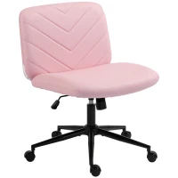HOMCOM extra nail tech rolling retro fabric cute teenager arms hairdresser on chairs desks spinny comfortable beauty(m-15)
