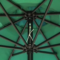 Outsunny Parasol de Jardin Extérieur 3x3 m, Parasol Inclinable Octogone avec Manivelle, 8 Baleines, Anti-UV, Vert(m-9)