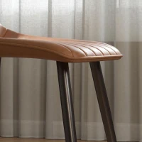 HOMCOM Conjunto de 2 Cadeiras de Sala de Jantar Modernas, Encosto e Assento Curvados, em Revestimento Sintético, 51x61x78cm, Castanho(m-9)