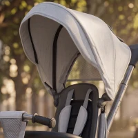 AIYAPLAY Triciclo per Bambini 6 in 1 con Maniglione di Spinta e Sedile Girevole, 111.5x52x98 cm, Grigio(m-9)