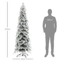 HOMCOM 7ft Snow-Covered Unlit Artificial Christmas Tree(m-3)
