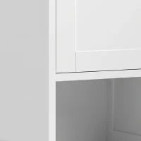 HOMCOM Mueble de Baño Alto con 2 Puertas 2 Compartimentos Abiertos y Estante Ajustable Blanco(m-6)