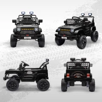 AIYAPLAY Coche Eléctrico para Niños con Batería 12V Mando a Distancia Velocidad Ajustable USB Faros Bocina Negro(m-9)