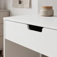 HOMCOM Coiffeuse avec tiroir, table de maquillage moderne moderne, pour chambre à coucher, 75 x 40 x 75 cm, blanc(m-7)