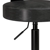 HOMCOM Tabouret à Roulettes, Hauteur Réglable 72-87,5cm, Tabouret de Massage Assise et Dossier Rembourrés, Pivotant 360°, Noir(m-11)