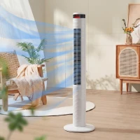 HOMCOM Oscillating Tower Fan Remote Control 3 Speed Modes Cooling Machine White(m-10)