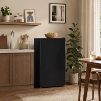 HOMCOM Réfrigérateur congélateur petit réfrigérateur 91 L étagères modulables design sous-comptoir 47,5 x 44,2 x 84 cm noir(m-11)