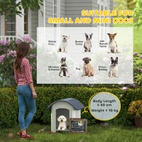 PawHut Outdoor Dog Kennel, Plastic Dog House with Removable Floor, Waterproof Roof, Raised Floor, 71 x 60 x 63 cm(m-5)