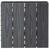Outsunny Dalles terrasse - caillebotis - Lot de 11 pcs, Surface Max. 1 m² - emboîtables, Installation très Simple, dim. 30 x 30 cm(m-1)