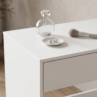 HOMCOM Coiffeuse avec tiroir, table de maquillage moderne moderne, pour chambre à coucher, 75 x 40 x 75 cm, blanc(m-8)