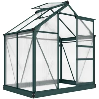 Outsunny Serra da Giardino in Policarbonato Anti UV con Finestra e Porta Scorrevole, 190x132x201cm(m-1)