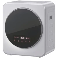 HOMCOM Vented Tumble Dryer, 4 kg Front Tumble Dryer with Stainless Steel Tub, 800W Compact Freestanding, Silver(m-15)