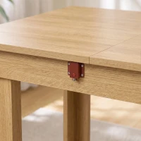 HOMCOM Folding Dining Table Under-Table Storage Extendable Kitchen Table Steel Rail Oak Effect(m-12)