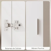 HOMCOM Dulap cu Bară pentru Haine și Sertar pentru Dormitor, Alb(m-6)