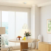HOMCOM Lámpara de Techo LED Moderna Ø20,5x17,5 cm con Pantalla de Impresión 3D Luz Cálida de 3000K para Salón Dormitorio Cocina(m-8)