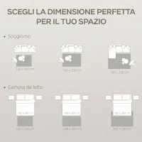 HOMCOM Tappeto Moderno Antiscivolo in Poliestere e Cotone con Design di Linee, per Soggiorno, Camera da Letto, Crema(m-6)