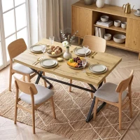 HOMCOM Mesa de Comedor para 2 Personas, Mesa de Cocina, Estilo Moderno con Tablero Grueso, 110 x 67 x 75,5 cm, Negro y Roble(m-5)
