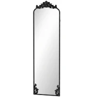 HOMCOM Floor Mirror, 50 x 160 cm Full Length Mirror with Baroque Metal Frame for Bedroom, Living Room, Dressing Room, Black(m-1)