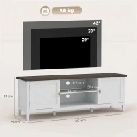 HOMCOM TV Unit for TVs up to 42 Inch, Farmhouse Entertainment Centre with 2 Open Shelves, 2 Cabinets and Thick Top(m-3)