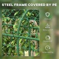 Outsunny 183 cm Tall Metal Garden Trellis, Arch Trellis for Climbing Plants Outdoor with Climbing Net(m-6)