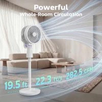 HOMCOM Pedestal Air Circulation Fan with Oscillating, Light Off, White(m-4)