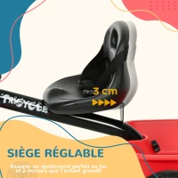 AIYAPLAY Tricycle pour enfant évolutif avec siège réglable pédales 2 paniers ceinture pour enfant de 2 à 5 ans rouge et noir(m-5)