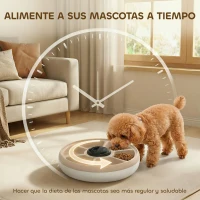 PawHut Comedero Automático para Gatos y Perros con Paquete de Hielo Temporizador Programable 6 Cuencos Pantalla LED(m-6)