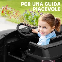 AIYAPLAY Macchina Elettrica per Bambini a Licenza Land Rover con Fari, Clacson e Cintura,106x65.5x51 cm, Nero(m-4)