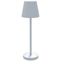 HOMCOM Lámpara de Mesita de Noche Inalámbrica con Luces LED Lámpara de Mesa USB-C Recargable 3 Colores Ø11,2x36,5 cm Gris(m-11)