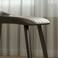 HOMCOM Faux Leather Upholstered Kitchen Chairs, Modern Dining Chairs Set of 2 with Metal Legs for Dining Room, Grey(m-12)