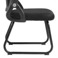 HOMCOM Office Chair, Ergonomic Desk Chair No Wheels with Mesh Backrest and Steel Legs for Home Conference Room, Black(m-13)