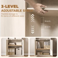 HOMCOM Bookcase Adjustable Shelf Bookshelf Anti-Tip Hardware 6-Tier, Oak Wood Effect(m-6)