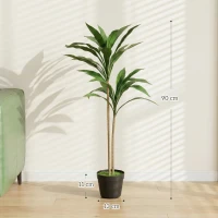 HOMCOM Arbori Decorativi Artificiali Mari pentru Birouri, Intrări, Interior, Plante Decorative False, Verde(m-3)