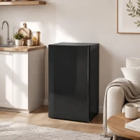 HOMCOM Réfrigérateur congélateur petit réfrigérateur 91 L étagères modulables design sous-comptoir 47,5 x 44,2 x 84 cm noir(m-10)