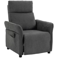 HOMCOM Sillón de Masaje con Calor Reclinación por Empuje 135° Reposapiés Reposabrazos Ajustables y 2 Bolsillos Gris Oscuro(m-16)