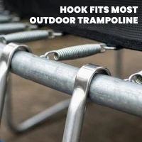 SPORTNOW Trampoline Ladder, 2-Steps with Horizontal Wide Steps, Universal Hook, Galvanised Steel Frame, 150kg Load Capacity(m-6)
