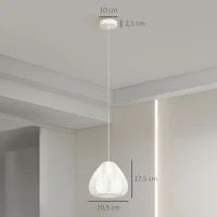 HOMCOM Lámpara de Techo LED Moderna Ø20,5x17,5 cm con Pantalla de Impresión 3D Luz Cálida de 3000K para Salón Dormitorio Cocina(m-3)