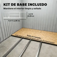 Outsunny Caseta de Jardín 213x130x185 cm Cobertizo Metálico de Exterior para Almacenamiento de Herramientas Blanco(m-6)