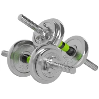 SPORTNOW 20kg 2-in-1 Barbell and Dumbbell Set, with Non-Slip Handle, for Weight Lifting, Training Home Gym(m-1)