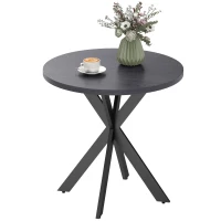 HOMCOM Esstisch 75 x 75 cm rund Küchentisch für 2-4 Personen modern Esszimmertisch mit Spinnenfuß Schwarz(m-11)